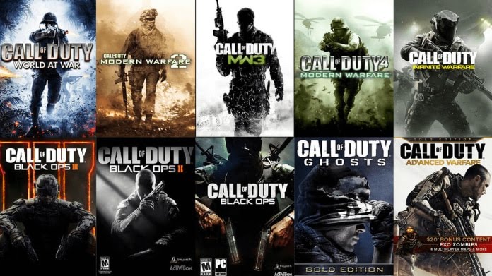 Imagen de portada con un collage de los juegos de la saga COD